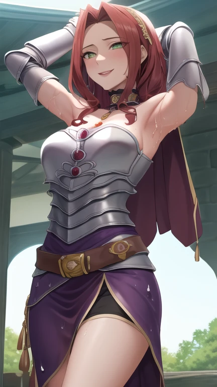 (( 1girl in)), NSFW、(sex)、blush,Purple hair、(verd s eyes)、( Red Leotard) 、Armpits、((huge-breasted))、big butts、((thick thighs))、(((((A man is grabbing her ass)))))、(((Hands behind the head)))、Sweat、(spreading legs)、sitting on、((:o))、Surprised、(((embarrassed from)))、Wavy mouth、(((is crying)))、Purple Boots、Purple gloves、(Dark caves)