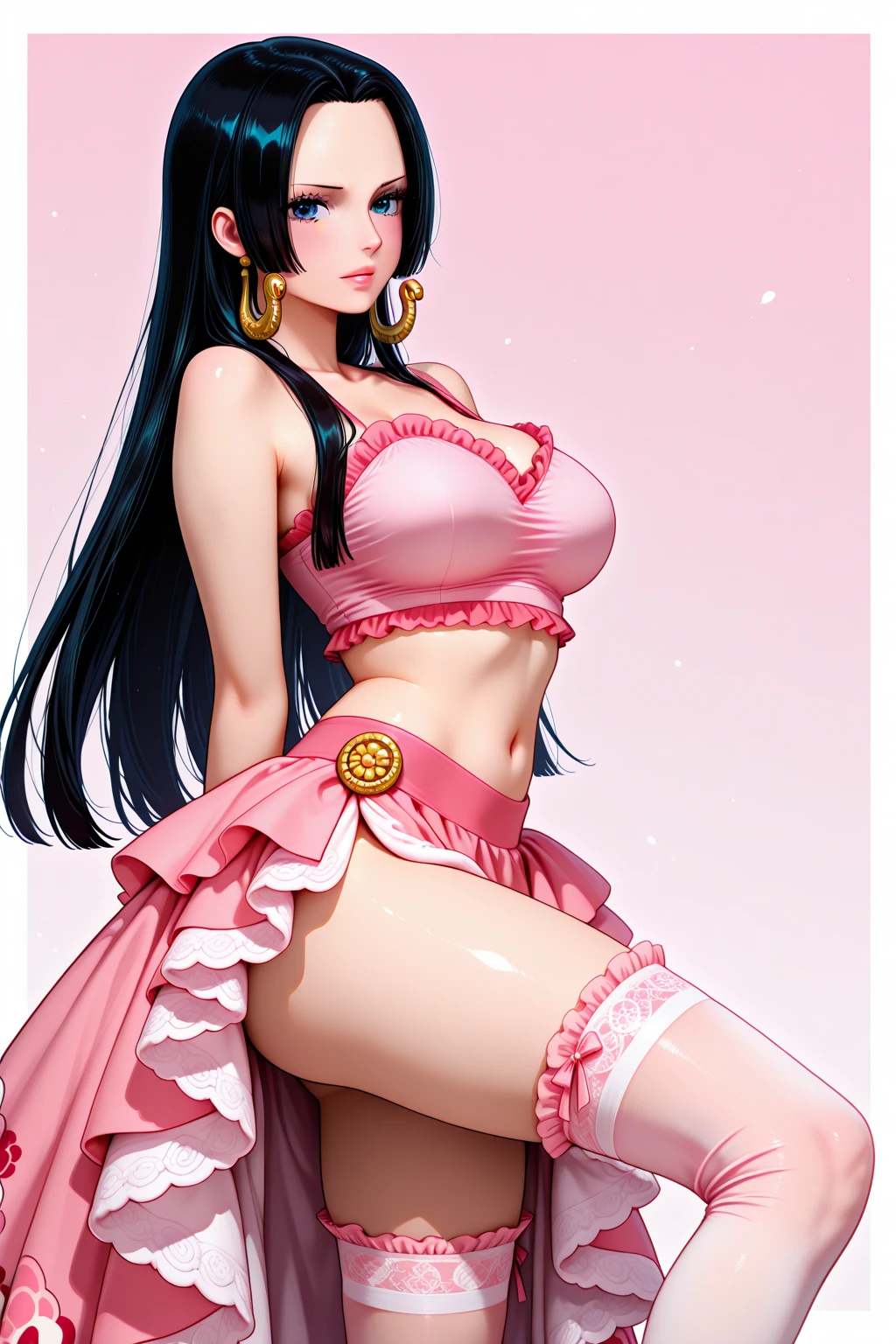 Dark-haired anime girl in pink and black swimsuit and corset, 16 anos, corpo bonito, seios grandes, com as hands on chest, hands on chest, Garota sensual, purple cabelo, mechas de cabelo laterais, mechas de cabelo na lateral do rosto, beautiful lighting, sombras suaves, olhos azuis, pernas bonitas, cabelo curto, estilo anime, personagem Akane Tendo, Autora Rumiko Takahashi, Baseado em obra de Rumiko Takahashi, Anime Ranma 1/ 2, decote sensual, quadril robusto, corpo inteiro, corpo inteiro, busto grande, garota jovem com corpo belo e bonito, sandals on his feet, garota 16 anos jovem, usando maiô e corset pink, garota anime, estilo anime, beautiful feet in sandals, 45° viewing angle, ao ar livre, peito grande, seios bonitos, cabelo preto, sandals on the feet, pernas bonitas, sensual, belas pernas, Sandalias, seios grandes, corpo completo, corpo inteiro, feet with sandals, anime realista, saia, sarja roxa, personagem realista sensual, anime realista, postura reta