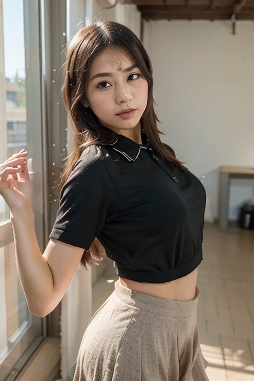 A phenomenal realistic RAW photo of {20yr old VinaSky), naughty smile, (straight|layered|long hair, long|straight bangs), wearing a {((cheerleader uniform, (halter-top: thin_nylon|nearly_see-through|skintight|tiny|crop-top, /team_name:SLUT/)/(pleated microskirt)/(sneakers) hair accessories))}, she’s a horny college coed, sitting provocatively, her legs spread wide open, facing the viewer, sitting on a stool beside the counter in a crowded coffee shop in West Palm Beach, looking at the viewer, sexually teasing the viewer, she’s begging the viewer to fuck her and impregnate her, (Braless, hard nipples, busty|upturned|big breasts, sexy makeup, lipstick, horny|sexually-aroused|lustful, ovulating, sticky|wet pussy)}, (iPhone live photo, 128MP, 10K candid picture, masterpiece_photorealism, epicrealism, realistic:1.5, photon mapping, subsurface scattering, intricately detailed, extremely detailed, highest-res, absurdres:2.0, ((from in front, from below, upskirt, wide-angle dynamic shot, full body photo)), nsfw, unreal_engine, frostbite_engine, onlyfans, candid porn, upskirt), ((dawn, perfect lighting)), (focused on the viewer, solo focus),