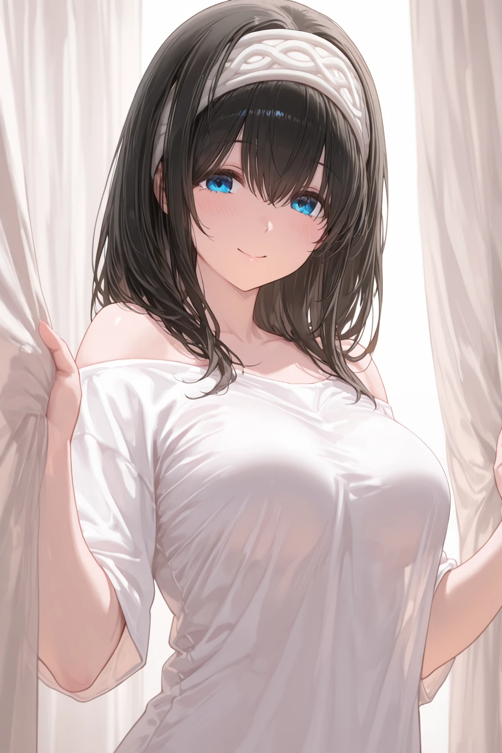 (breasts hug:1.5),(covering breasts with own arms:1.3), big breasts,  (naked towel:1.4),(white towel:1.2),(fluffy towel:1.7),
Upper Body, Realistic, real person, (pale skin: 1.2), RAW photo, photorealistic, portrait photography, shiny skin, shiny hair、(A 25-year-old woman with medium-length hair and bangs) and (wavy hair) and (brown hair) and (Orange Eyes), 
blush,smile, in bath dressing room, (alone:1.5)