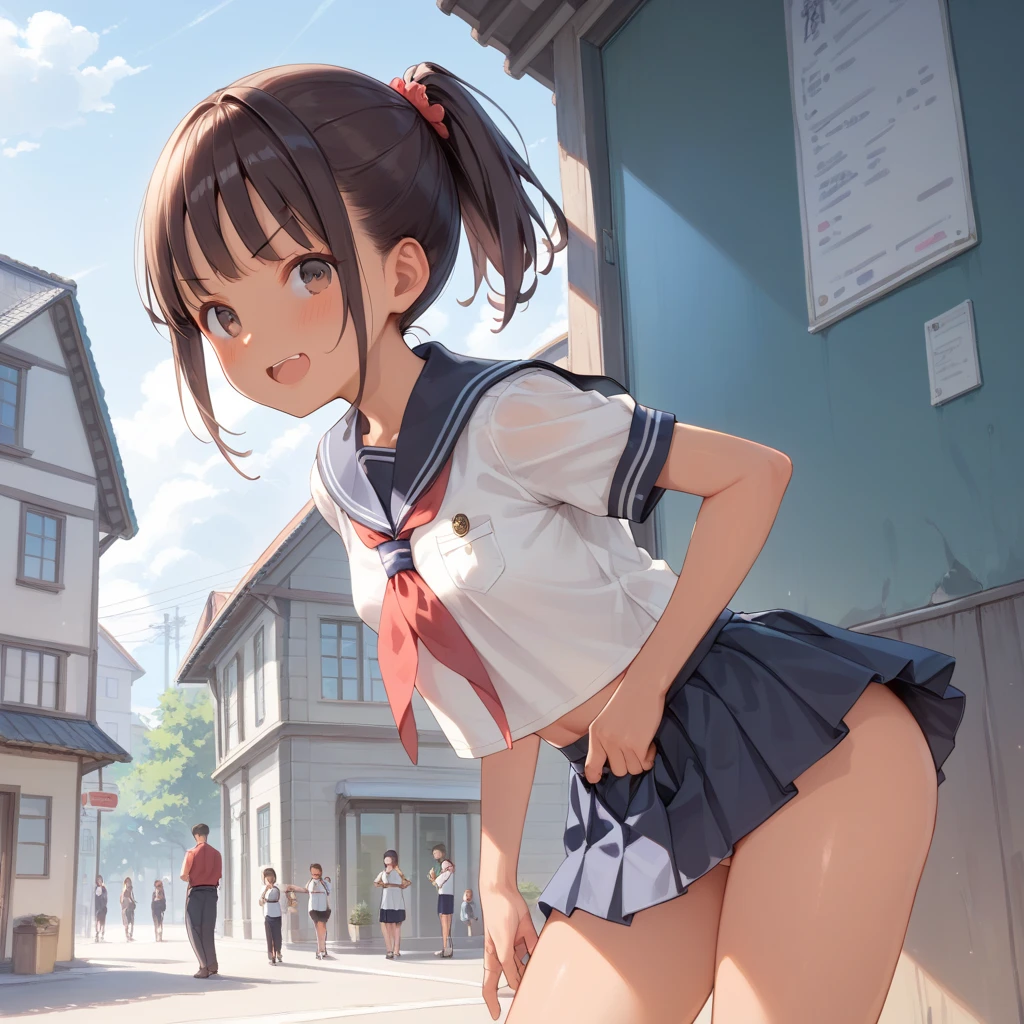 nswf,((masterpiece, Highest quality, High resolution, 超High resolution, Pixel Perfect, Written boundary depth, 4K, RTTX 10.0, Human Development Report))), , beauty、View the whole body、((((Looking down at the viewer)))), (From below:1.3),(masterpiece: 1.2, Highest quality, masterpiece, Clearer images), (Bright colors), ((Take clear photos even from a distance)), ((Multiple Girls)), ((Harem)), ((School classmates)), (((All school uniforms have the same design))), (((Everyone is wearing the same navy blue skirt))), (((Everyone is wearing a swimsuit of a different color and design..))),((16 years old)), (On a beautiful beach), (smile)、((Young people)),(((Play))),(((Three Girls))), ((Group shot)), (((Group Selfie))), ((I can see your butt from your thighs:1.4))、Wide-angle, Soft Light、(((Blazer Uniform, Checkered Pleated Skirt,White shirt)))、(Slightly larger breasts), ((Audiences love it)), landscape, (((Showing panties:1.3)))、((Grab your chest:1.3)),(((Good elevator:1.2)))、 ((Green Eyes, Beautiful eyelashes, Realistic eyes)), ((Detailed face, blush:1.2)), ((Smooth texture:0.75, Vibrant質感:0.65, Vibrant:1.1, Anime CG Style)), Mid-chest, Perfect body, Beautiful curves、Beautiful feet、thin、smile, (((Attractive way to stand))),((Model pose)), Aerith Gainsborough, Hair Ribbon, bracelet, Brown Hair, Side Lock, Parted bangs, Green Eyes, Braiding, ((Award-winning designer underwear))、(((Everyone wears different colors and designs of underwear..))),((((Leg spread:1.4)))、((Grab your chest:1.3)),(((Good elevator:1.2)))、((((Skirt flip panties)))),Detailed depiction of the crotch、(Water Drop:1.2)、(stand with feet apart), ((((Are standing)))), (Her legs were spread), (Designed to stand with legs apart..) ,((Attractive way to stand)),(((boost mood)))、(Water Drop:1.2)、(Rising Wind:1.5),Please stand up for me、 thin脚, ((Close one eye))、((((Selfie))))、((Hair blowing in the wind)),((Grab your hair with your hands)),((Put your arms behind your head)),(((Leaning forward)))、((((Be excited)))),inner thigh,