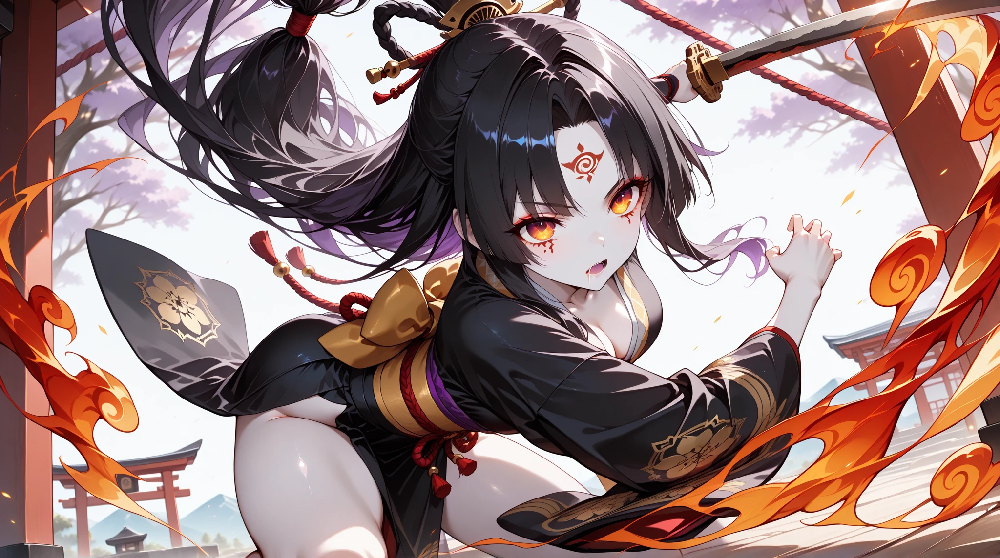 anime girl with sword and blood splattered on her face, onmyoji detailed art, onmyoji, demon anime girl, demon slayer artstyle, badass anime 8 k, mika kurai demon, onmyoji portrait, trending on artstation pixiv, by Shitao, demon slayer rui fanart, anime art wallpaper 8 k, from arknights