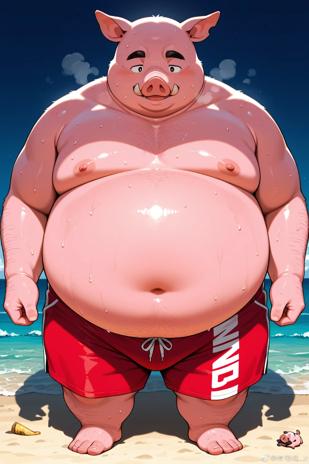 A moon bear deformed into an egg shape、Circle々Are fat、Blue Boxer Shorts、A large watermelon-patterned float around the waist、Dancing joyfully、A big cumulus cloud against a clear blue sky、White sand beach、Falling sun、the brightness of 2 PM and strong shadows、Photorealistic、There are no humans、
Photorealistic、Japanese、middle aged、Thick、Single eyelid、6 heads、50th Generation、Metabolic、Short moustache、Short shaved head、Square face、whole body、Muscle Bear、Japan、same-sex love、Thick cock、erection、Full Body、fat、Giant、Masturbation、Thick legs、Thick arms、Thick face、Fat、muscle、Thick waist、Fat Belly、Short beard、Dark skin tone、Short arms、Short legs、Bodybuilder、Hairy、Thick waist、Thick neck、Plump、Masturbation、、Full nudity、Completely naked、erection、Elect、Highest quality、M-shaped bald、Middle age、Middle Age、Fisherman、Farmer、Yellow race and dark skin、Metabolic、father、Father、father、fat、Construction site、Fat、Thinning hair、Narrow eyes、Japanese、Summer sunshine、