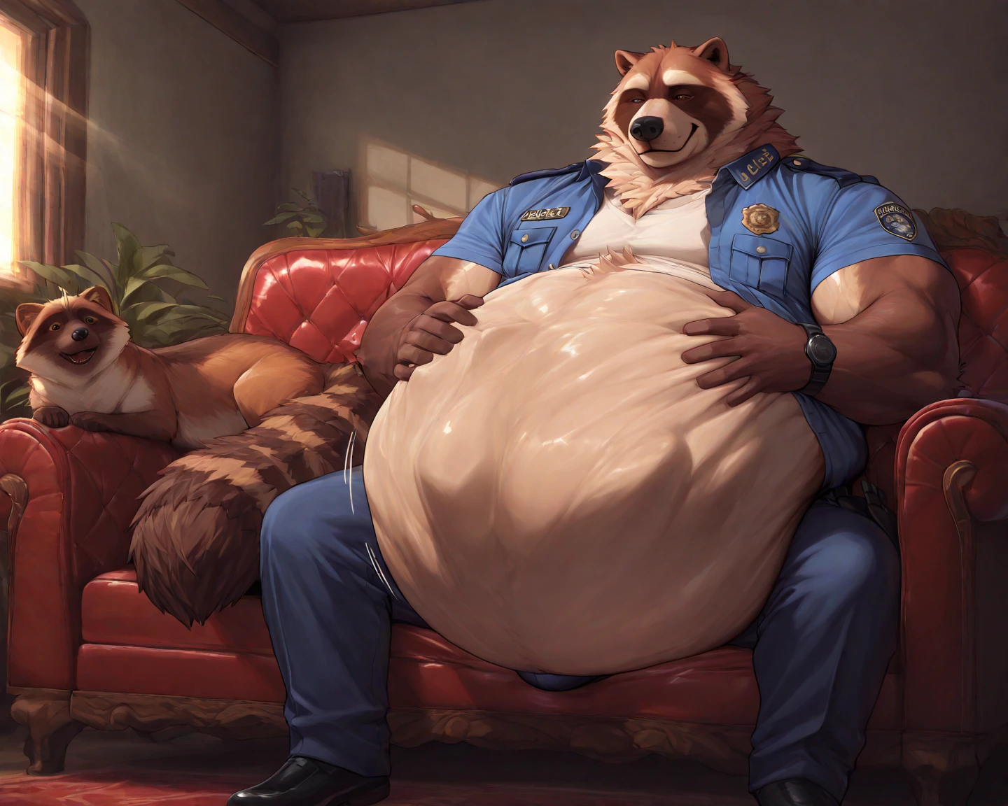 lindong, lucusold, lanxus, a man with a huge belly, furry boar, hog, ((fat ripped:1.2, chubby, more chubby, fat, huge belly:1.5, obese, massive fat)), smile, sitting in Terance, beer, holding beer, thicc, lowres, ((huge penis:1.2 and huge balls, erection, cum, thick penis, very long penis, cock, up penis)),, giant and fat, danbooru and artstation, heavy detailed, insanely inflated hips, nude, proportionally arms, fluffy chest, commission for high res, detailed but rough, semirealistic:1.3