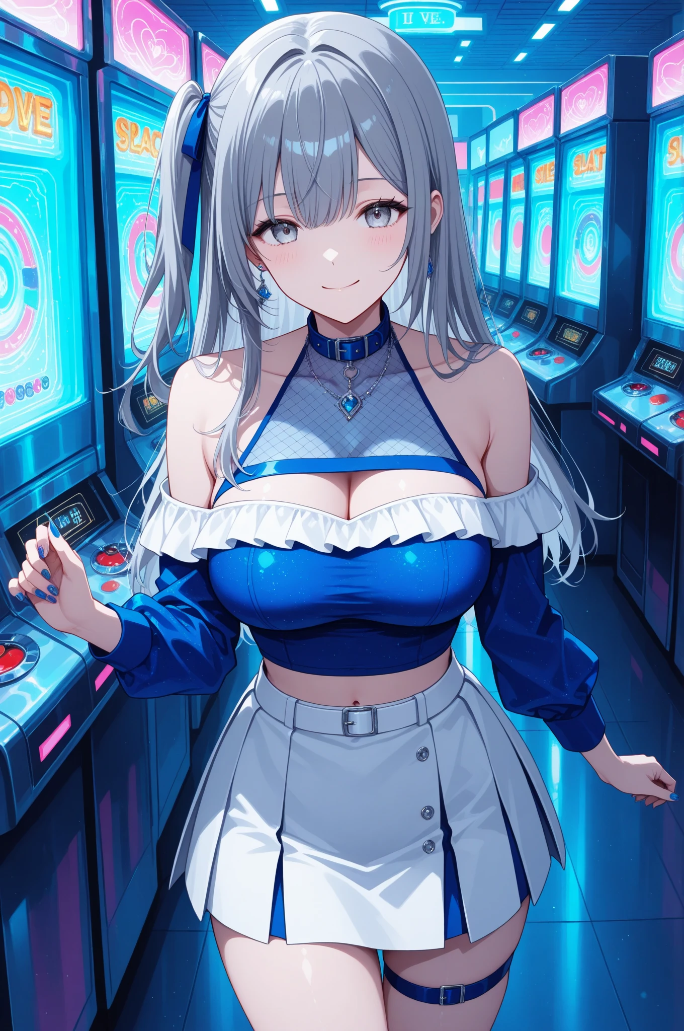 highest quality、complete limbs、full finger、(((Women with blonde hair:1.3)))、medium hair woman、Beauty busty woman:1.3、Light Blue Bunny Girl、(((Light Blue Bunny Girlレオタードを着た女性:1.7)))、A woman wearing a bunny girl headband、(((woman wearing light blue pantyhose)))、casino、slot、roulette、big smile