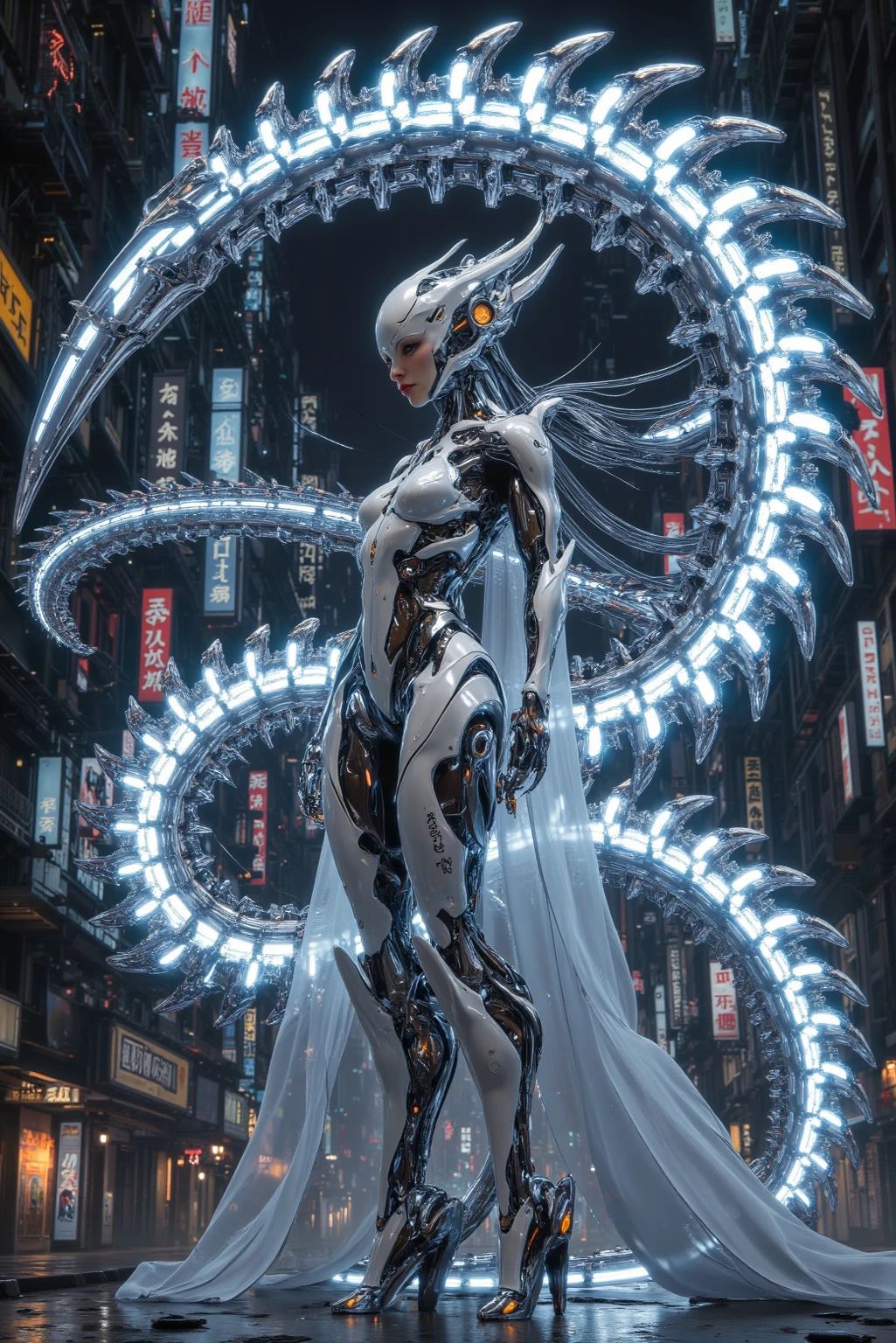 (extremely detailed CG unity 8k wallpaper,masterpiece, best quality, ultra-detailed, beautiful detailed eyes:1.2),best illumination, (best shadow, an extremely delicate and beautiful, bloom),barcode tattoo, barcode scanner,
Mecha,1girl,solo,(full body:2),mecha musume, cultivation tank,restrained, science fiction, bound, (arms up), bondage, bdsm,mechanical vertebra attaching to belly,mechanical cervial attaching to neck,expressionless,wires and cables attaching to neck,wires and cables on head,character focus,science fiction, (standing in Mechanical box:1.5),(a lot of light beam:1.5), from below,