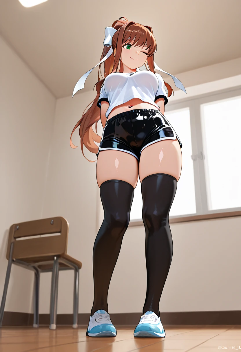 Getting violently from behind、erect nipples、pants that hang down to the ankles