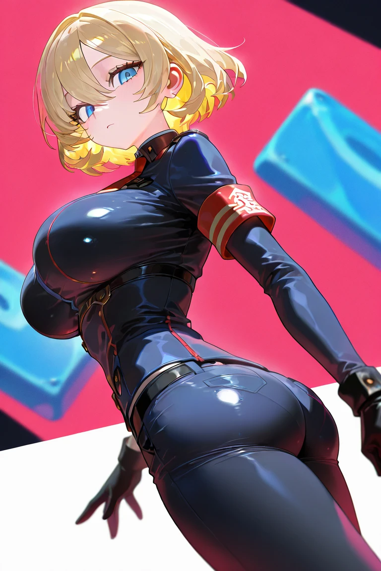 ((Highest quality)), ((masterpiece)), (detailed), Perfect Face、(((NSFW)))、Big Breasts、Squat、Leg spread、((Ｍ字Leg spread))、solo、From below the front、、Ahegao、Fold your arms behind your head、Artoria Pendragon(ruler)、Obscene high leg bunny suit、