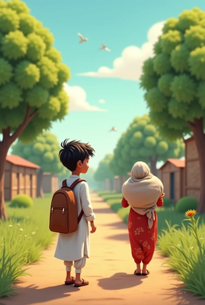 Hasan returns home at sunset, where his mother is waiting for him at the door. She has a gentle yet questioning look on her face as she asks him what he studied.