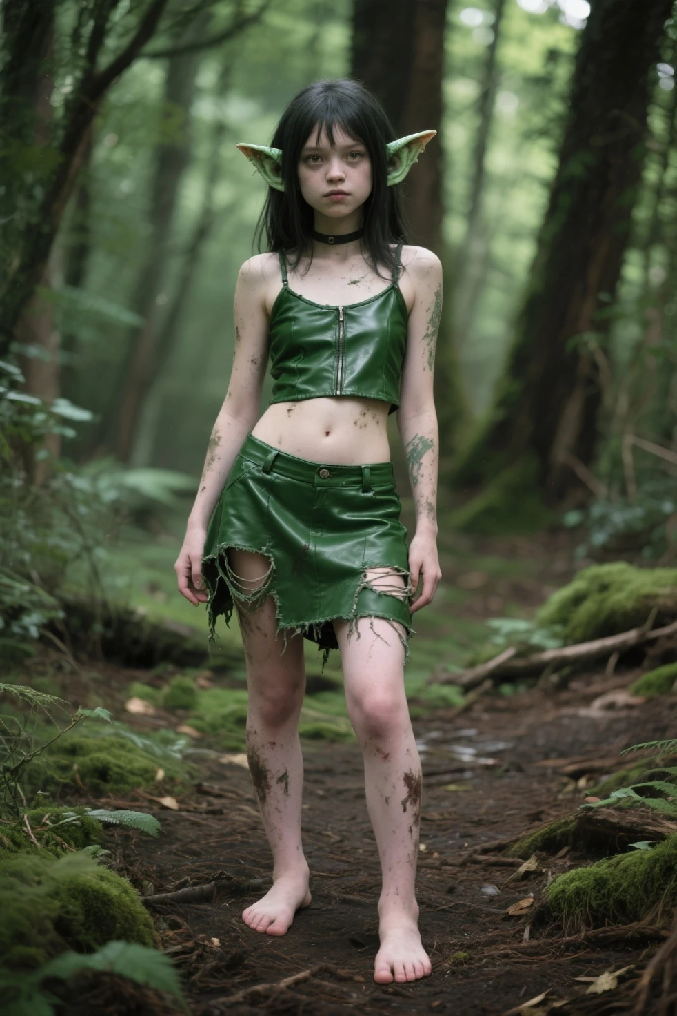 (SFW:1.5),(photo Realistic:1.4), (hyper Realistic:1.4), (Realistic:1.3), best quality,cadaver,dead,Wounded,corpse,killed,female samurai,middle ages,14 years old,slender,in the forest,Detailed skin texture,Sleeveless,feet,Dirty Skin,pussy,defeated