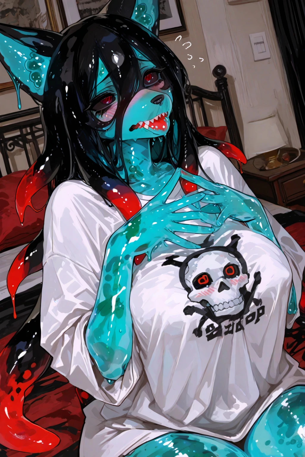 People Girls、Very detailed、super detailing、超A high resolution、((Full body style image))、Open legs、Slime in the mouth、(Photorealsitic:1.4)、(Best Quality)、(Best Shadow)、high detailing、Slime sticking to the whole body、distressed face、Crying、