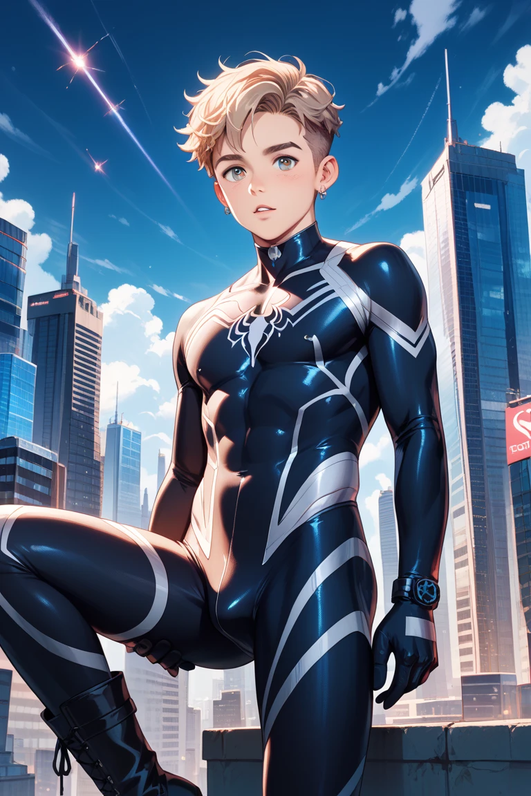 Kingdom hearts、((sky))、Arms behind back、Yellow glowing eyes、sweating、Black drip、(A young boy is restrained and has a large erection、Kneeling with the crotch open、Mouth gag、first round)、naked、Brown Hair、cute、Spiky hair、Are crying、Looks disgusting、((A tight-fitting rubber suit、))Night cityscape、Middle of the road、sexy、from the front