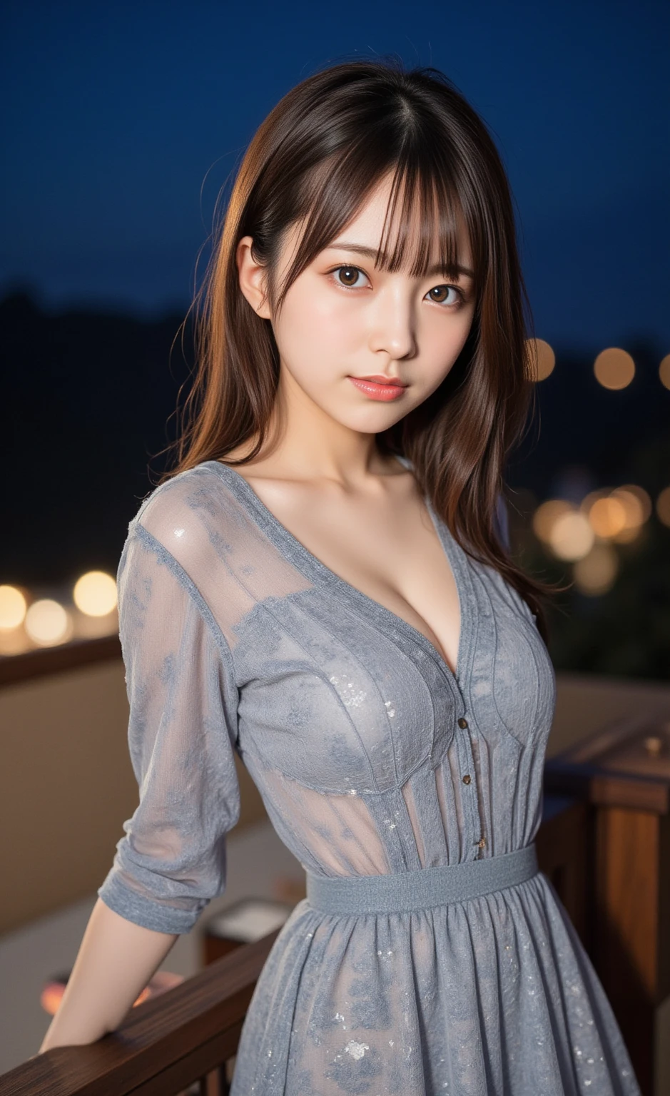 (8K、top-quality、​masterpiece、超A high resolution:1.2)、Photo of a cute Japanese woman、(A detailed face)、(long:1.6)、is standing、独奏、poster for、Naughty face、The upper part of the body、