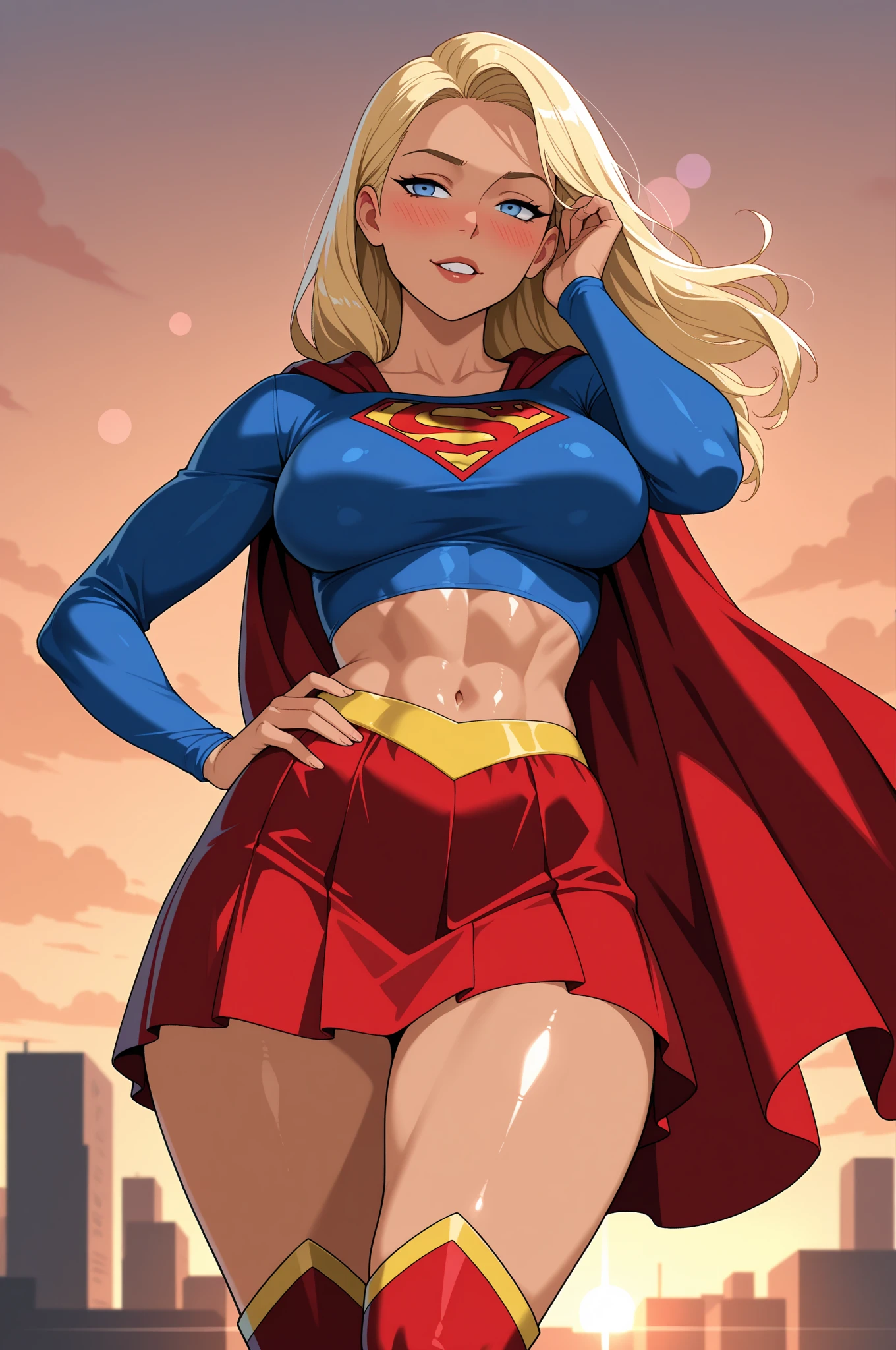 dc comics, supergirl, upskirt, white panty,high kicking