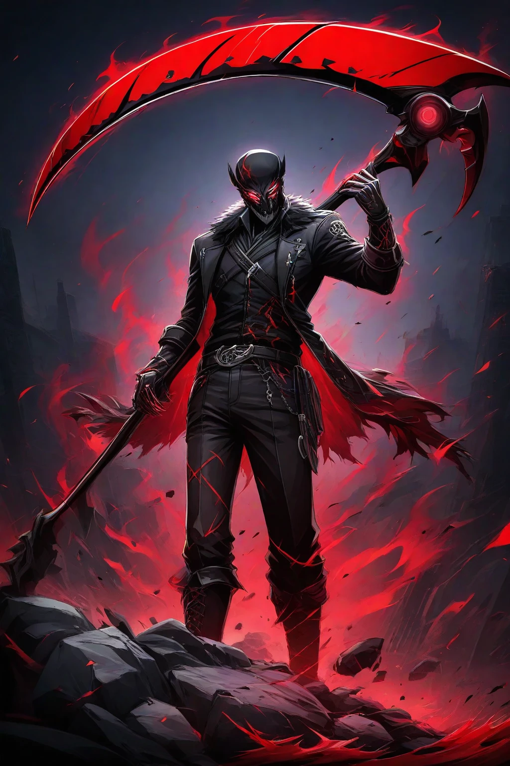 reaper cloaked in red, liquid style (score_9,score_8_up,score_7_up,score_6_up,score_5_up,score_4_up)
