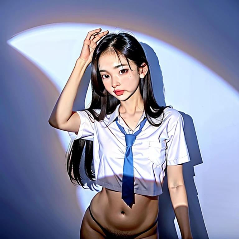 Naughty and pure, Kanna Hashimoto 15 years old, no bra, no panties, please fuck me, I'll give you a blowjob, bare lower body, only a tie, hard and beautiful transparent nipples, protruding areolas, letting a man touch my body, Unbutton all the buttons on your shirt