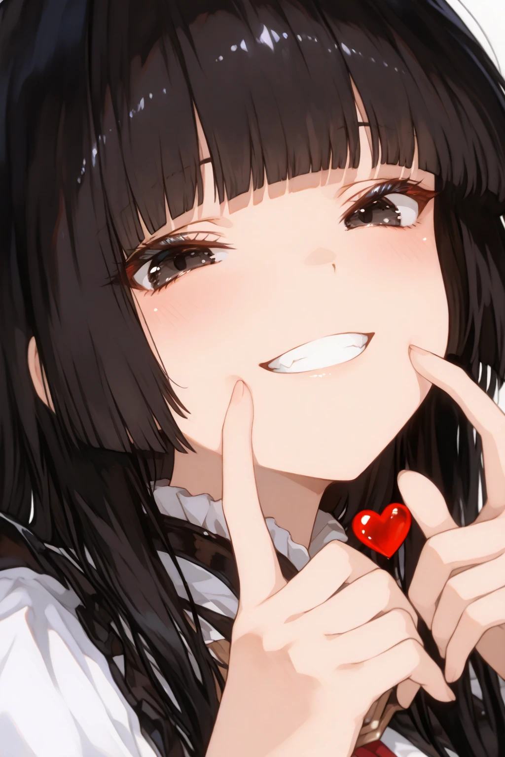 Sit on the sofa,looking ahead,from above,handjob,side view,face focus,open mouth,tongue out,cum on tongue,Licking the penis,(1girl,Beautiful 14 year old girl),((Slender,Small breasts,Baby Face,Small face,)),looking at viewer,Black Hair,bangs,two side up,Gray Eyes,Drooping eyes,slit pupils,narrow eyes,White sweater mini dress,bare shoulder,Jean Shorts,Beautiful and detailed anime art,Mischievous smile,Dimly lit room,Simple Background,Gray background,Low lighting
