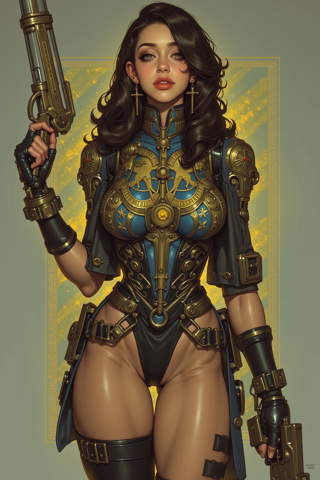 Warhammer, Terminator Girl, steampunc, A cyborg,