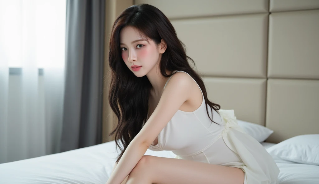 1 Girl,living room,Soft Light,Chinese Beauty,Sex nightdress,Long hair