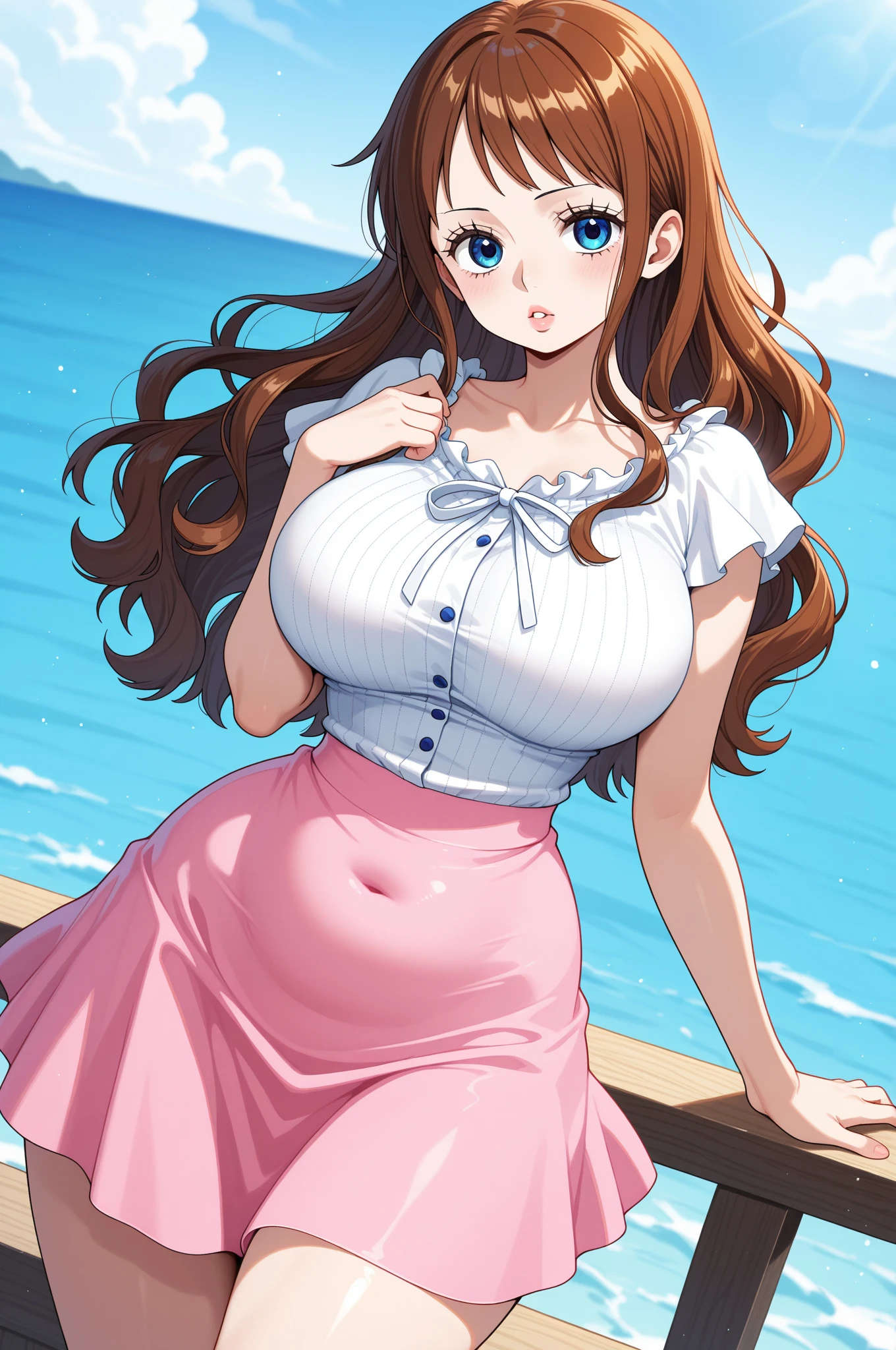 Pregnant woman, pregnant belly, multiple births, big breasts