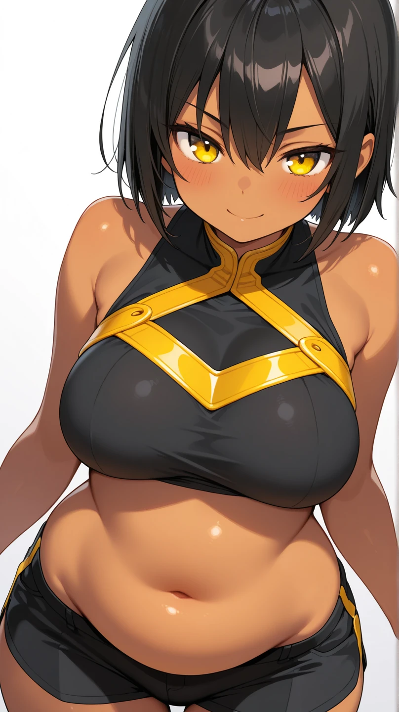 (masterpiece, highest quality:1.2) Dendra, Pokemon, 1 girl, alone, long hair, black hair, big breasts, smile, scar on forehead, Crossscar, black hair, yellow eyes, fingerless gloves, black jacket, Band-aids on the face, track jacket, yellow gloves, open jacket,show off bra,(cleavage),(big tits:1.2),(huge breast:1.2),,round breast,from below,toned stomach,skinny body, sweat,wet,smirk,nose blush,frustrated,(breast close-up:1.3),((bent over)),((clothed bra)),(show off bra:1.3)