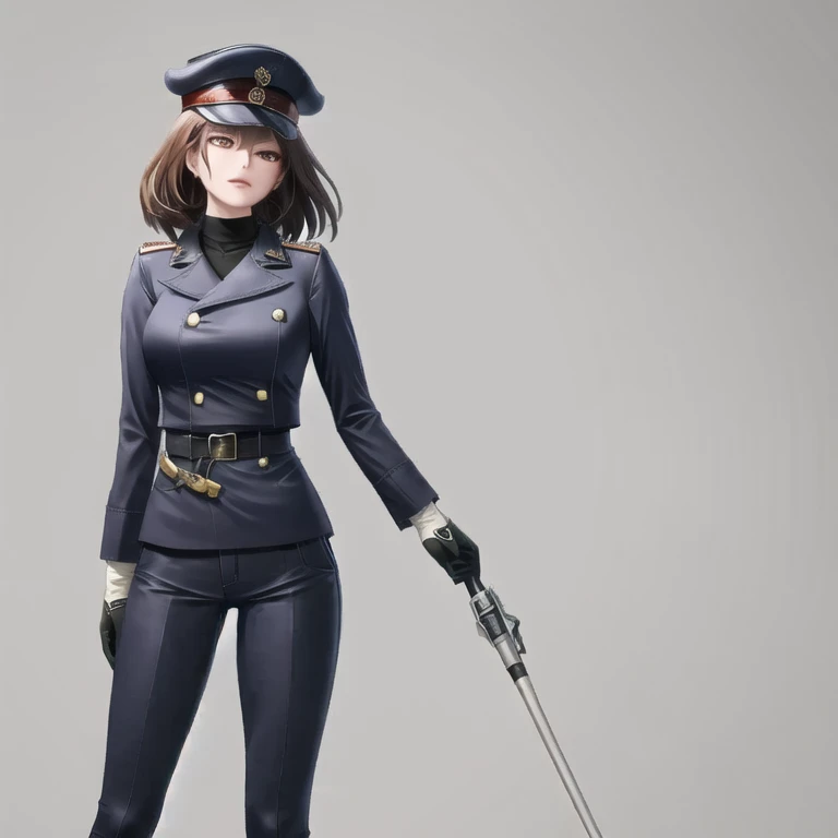 Very detailed CG unity 8K wallpaper，（tmasterpiece），（best qualtiy），（ultra - detailed），（Ultra photo realsisim），（best character detail：1.36），Nikon D750 f / 1.4 55mm，profesional lighting，photon maping，Radio City, physically-based renderingt, 1girll, Female soldier，army suit，Fabric texture military uniform，brunette color hair，the golden ratio,[:(com rosto detalhado:1.2):0.2]:,PureErosFace_V1, broad shoulder,(Bigchest:1.0),(big assa:1.0)，
