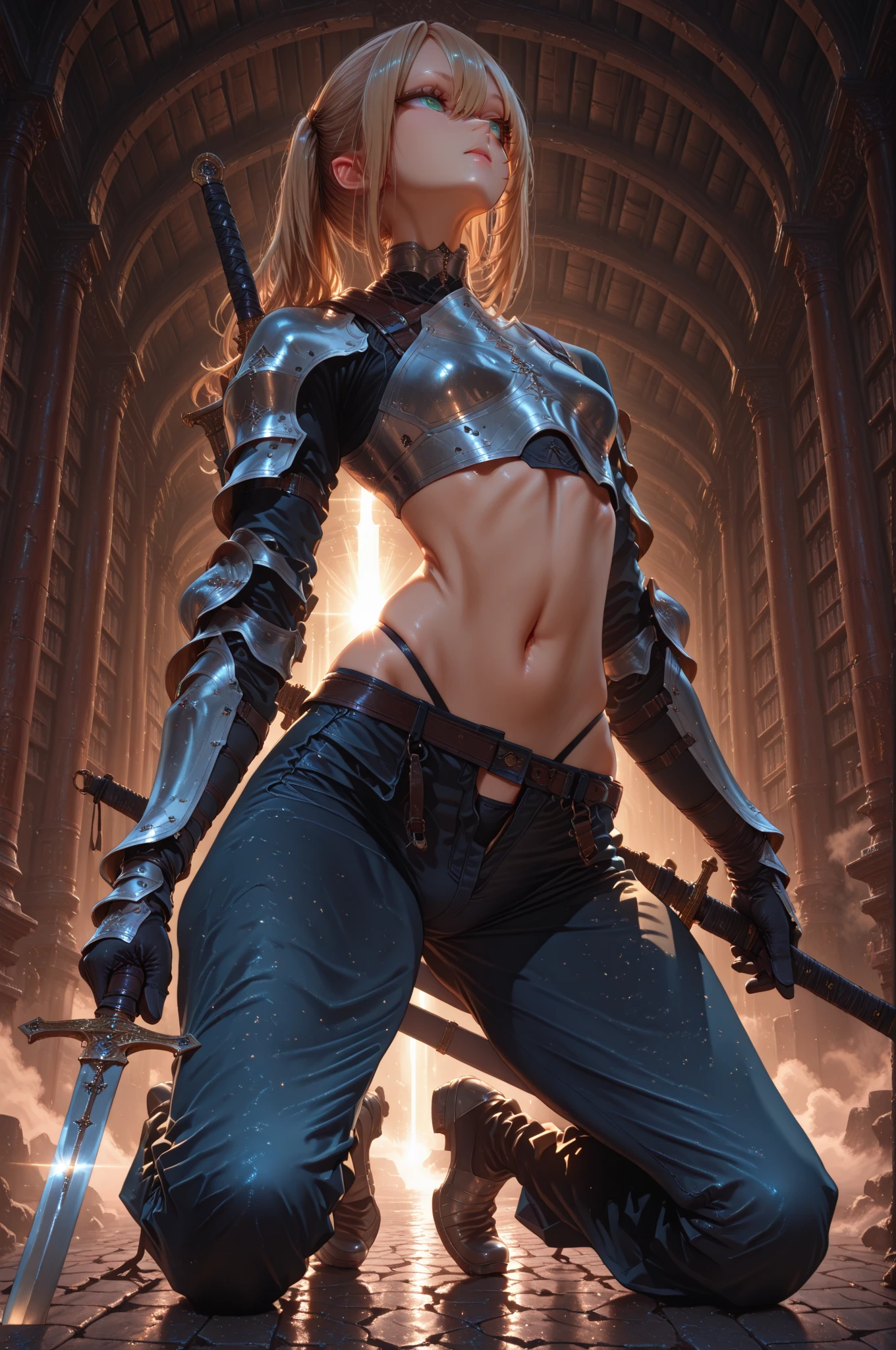 Ultra details++ , add more details, Photorealistic full body portrait, Cameltoe Approach, ((Photoshoot)), from below, buxom demon, fire_Atronach, maduro, milf, full body portrait, posing for fans, horny erotic succubus, bright Eyes, day of the dead makeup, Body painting, armored shoulder pads, detailed and scary art in color, sultry, funny expression, busty, curvy hips, sexy, seductive, erotic posed with legs open, small low leg transparent panties, camel toe, highly detailed fantasy art, beautiful fantasy art portrait, intricate and detailed digital art, very detailed digital painting, Digital Art Fantasy Art, Mark Brooks detailed, detailed fantasy digital art, amazing detail digital art, closeup portrait demon skull, por Todd Lockwood, liquid metal girl