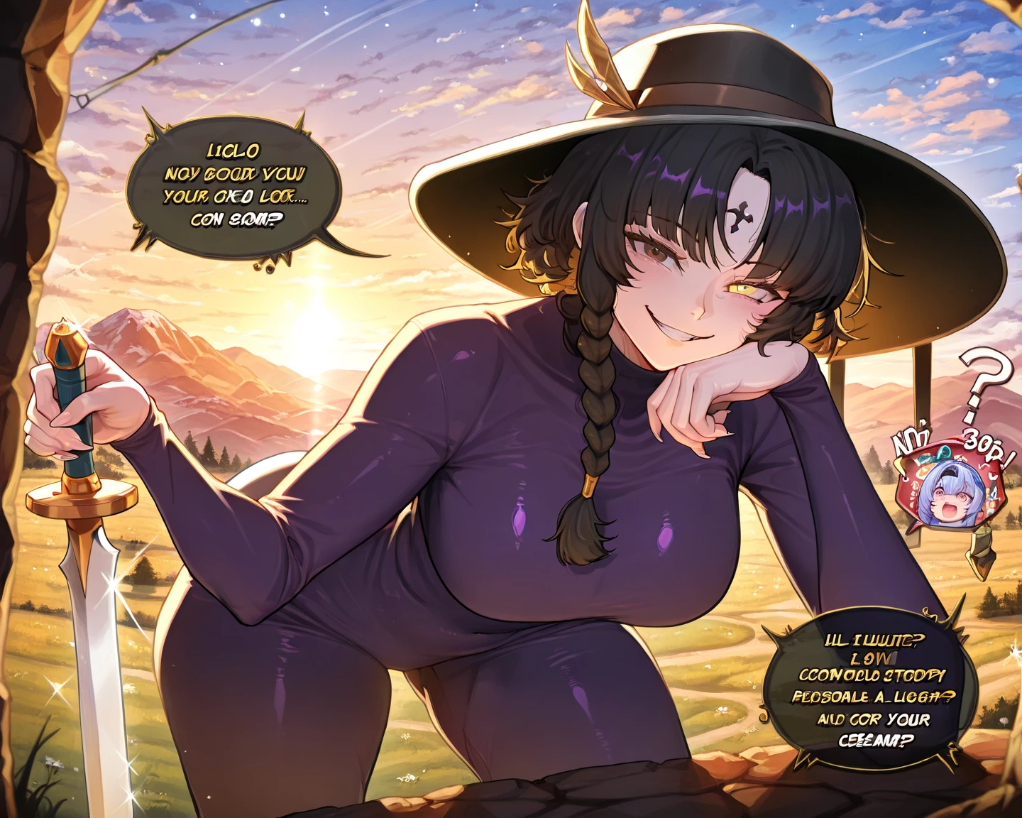 A beauty with long black hair,wearing a black sweater,Sit at a table in an upscale café(Sneer 1.5)(Open mouth 1.5)(The background is in an upscale café:1.5),Anime style 4K,Anime rendering,style of anime,8K fineness,(Upper body display:1.5)(Cinematic lighting:1.5)Middle-aged woman 1.5, (massive breasts: 1.6), (lactating:1.5), cow horns, (extra breasts:1.5), embarrassed, shirt raised above breasts