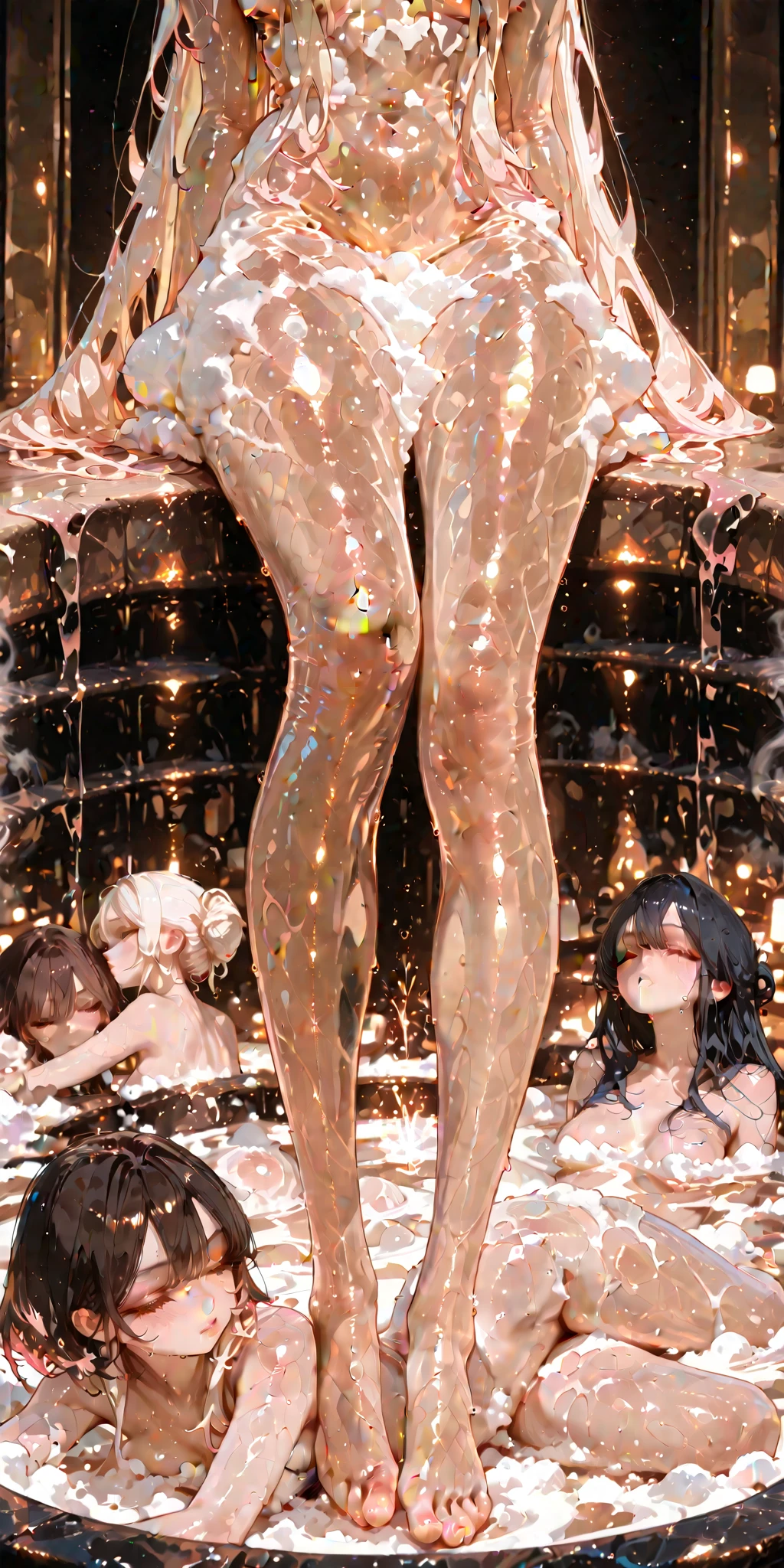 a Teenage Girl without clothes Pose for a picture,((huge DD-Cup braest implants)), shiny wet Skin, realistic, hot cockold , bubblegum body, Barbie body, wearing pearl neon microkini, black harness, microkini, imvu, streaming on twitch, latina skin, smooth Brown skin, hrny, nymph, flirty,