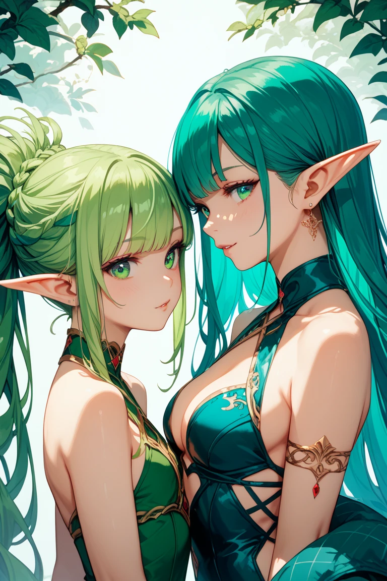 best quality, （masterpiece）, Solitary, 1 Girl,  us_Erindale,Green Eyes, Green Hair, 1 Girl,((Upper Body)),anatomically correct,If the shadow appears,Big ,Solitary, Pointed ears, Elf,angry expression,Bulging mouth， Pout ，shy，blush，Stare at this person，Lean forward，looking into camera，hands on chest,Hold it in your hand,underwear,Lace pink