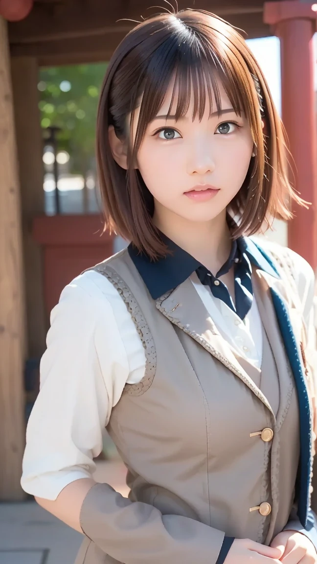 ikuta_erika, japanese, 1girl,  coat, hood, jacket, ((duffle coat)), down jacket, lips, lipstick, plaid, plaid_skirt, realistic, skirt, solo, standing, best quality, photorealistic, masterpiece, 8k, high res, solo,  (((woman))), (medium breast), ((looking at the viewer)), (looking at the camera), (short hair), (professional lighting, bokeh),top angle view, extremely detailed face,  fashionable and trendy atmosphere, japan, street, park, river, pool, fourtain, sakura, sakura blossom, ((daytime)), (portrait:0.6), seductive smile,  gorgeous, floating hair, (light particles, lens flare, glowing particles:0.6), (dynamic pose:1.2), soft lighting, brown hair,  full body, square face, mature face, smile, teeth, camera, obvious mole_under_eye, skin blemishes, cheekbone <lora:IkutaE:0.9>