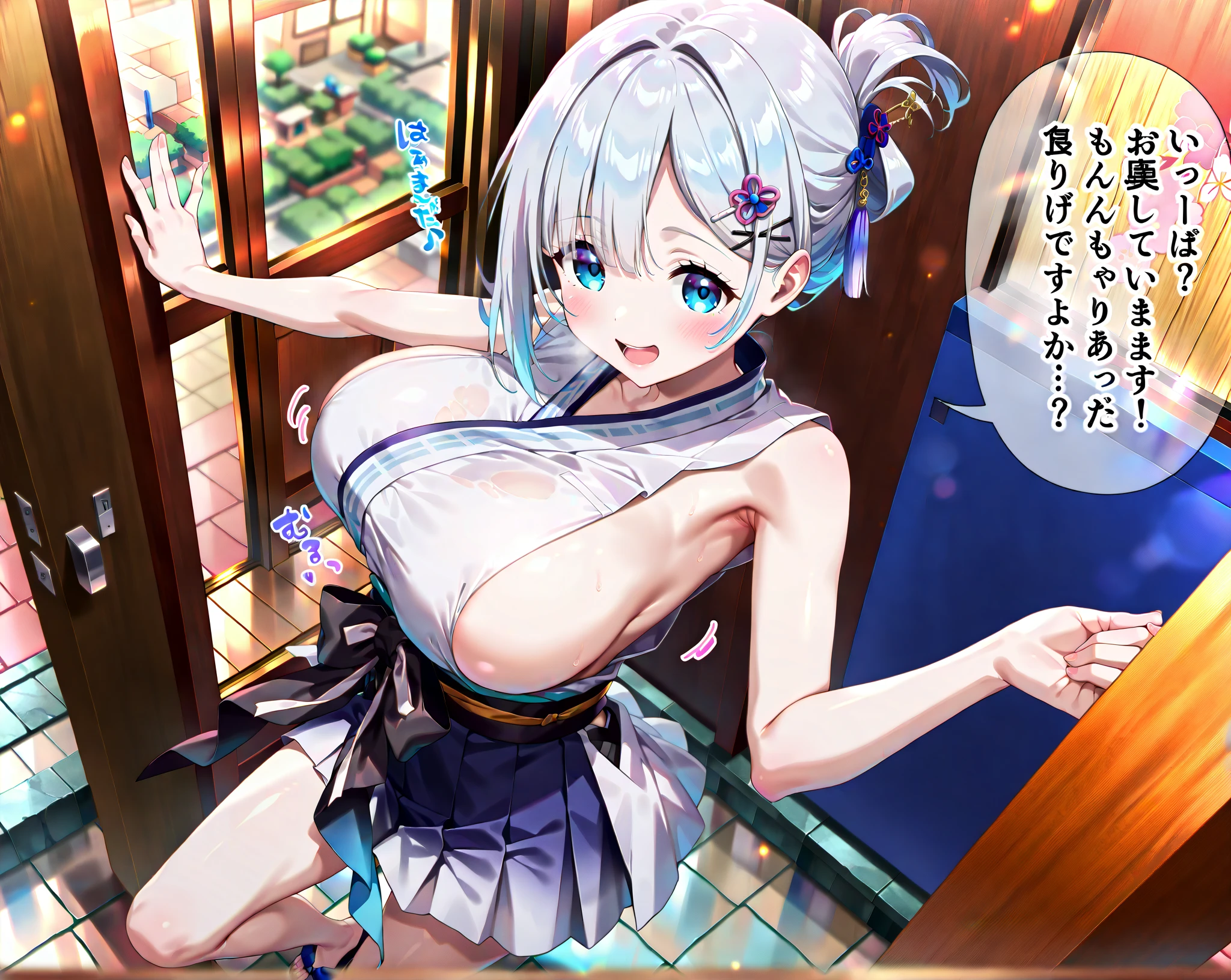 (2girls:1.5), (closeup breasts and face: 1.4), (cleavage: 1.1), (minigirl next to a giantess girl: 1.4), (onsen: 1.5), (giantess: 1.2), (height difference: 1.8), (size difference: 1.4), (jade beauty: 1.2)