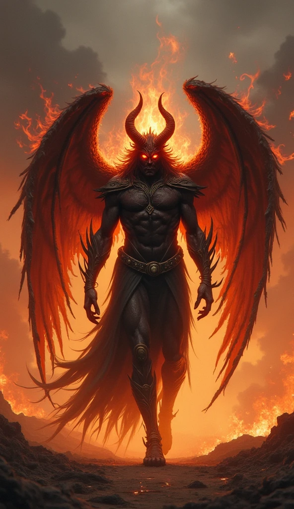 Create a photo of lucifer the king of hell (realistic 4k)