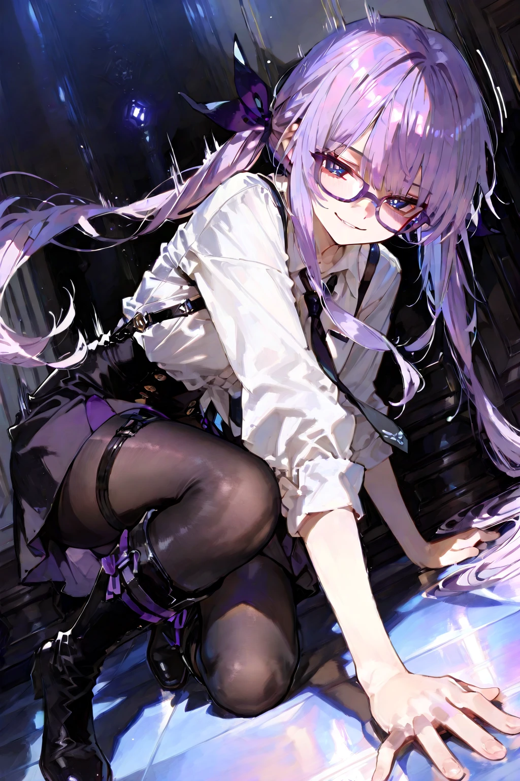 (masterpiece:1.4), (Highest quality:1.3), (high resolution:1.2), Perfect Anatomy, Well-formed face,Accurate depiction,Precise depiction,Beautiful depiction,(Rui々Shishi Body:1.1), (Healthy Body:1.1),(Shiny Hair:1.2), Well-formed face, Glassesをかけた, Glasses, Face, Lewd smile, Large Breasts,Big Breasts, Big Tits, Shaking breasts, Bouncing Breasts, 激しくShaking breasts, 激しくBouncing Breasts, Tight waist,Well-balanced body, Flexible fingers, ,Short,Transistor Grammar, ロリBig Breasts, Wide forehead, Long Hair, Braid, Hanging eyes, female soldier, Female Operator, headset, income, Headphones with microphone, military jacket, skirt suit, military dress, zipper dress, Skirt with slit, stockings, Neck ribbon, armyboots, Focus on women, Composition seen from the front, Watching the audience, indoor, warship, bridge, bridge, Sci-fi spaceship, 近未来的なindoor, Operation Room, Sit on a chair, Large chair, Recliner, 大型のRecliner, Gaming Chair, Gaming Chairに座る,Sitting, Arms crossed, Her breasts are resting on her folded arms,Clothes stuck with sweat, Erect nipples covered with clothes, Spread your legs, Flip-up skirt, Pantiesが見える, Hands-free, Panties, Pantiesをずらす, vaginal mastur bation , sex toy put a vibrator in pussy, Putting a dildo in pussy, Attach a vibrator to the clitoris, Vibrating rotor,I'm cumming from masturbation, Cumming during mastur bation, A body trembling with ecstasy, orgasm, 愛液で濡れたPanties, (girl trembling with sexual climax:1.3), Estrus female, Pant voice, Whoops, Big and open, Loud, nsfw