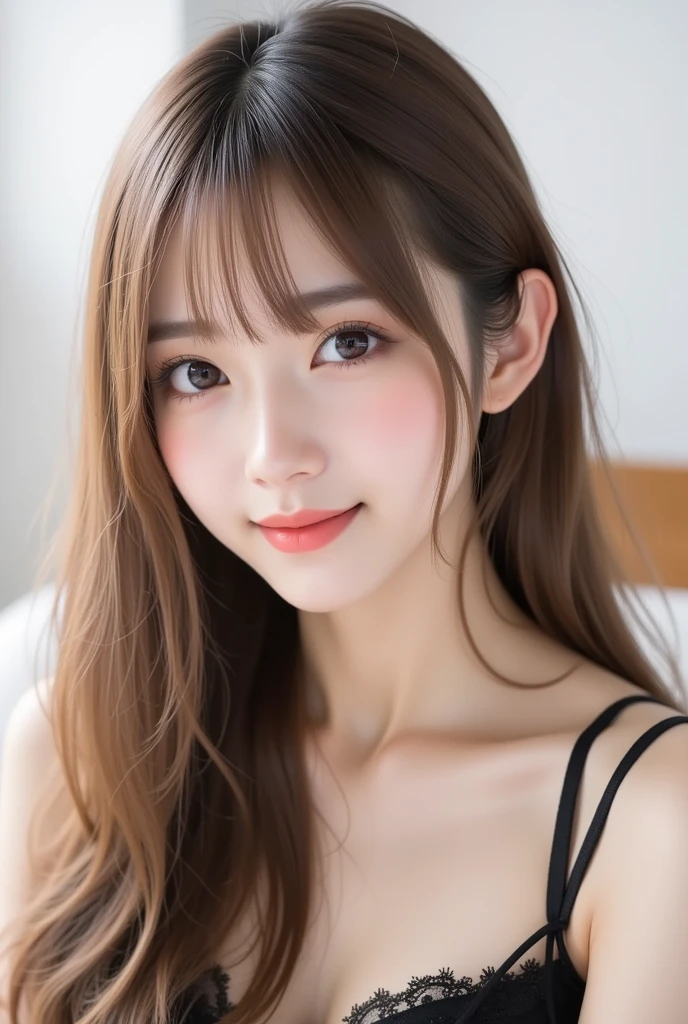 Tabletop, highest quality, shape, Very detailed, finely, High resolution, 8k wallpaper, 完璧なダイナミックな構shape, Beautiful and detailed,ランダムなcute髪,,Natural color lip, Bold sexy pose,smile、20-year-old girl、cute、Looking at the camera,Always blur the background,Perfect and beautiful face,Slim face and figure,Big eyes、Putting on gal makeup,Small face,Shooting from below、smile,Blurred Background,Elegant feminine face、Cyberpunk Fashion、smile