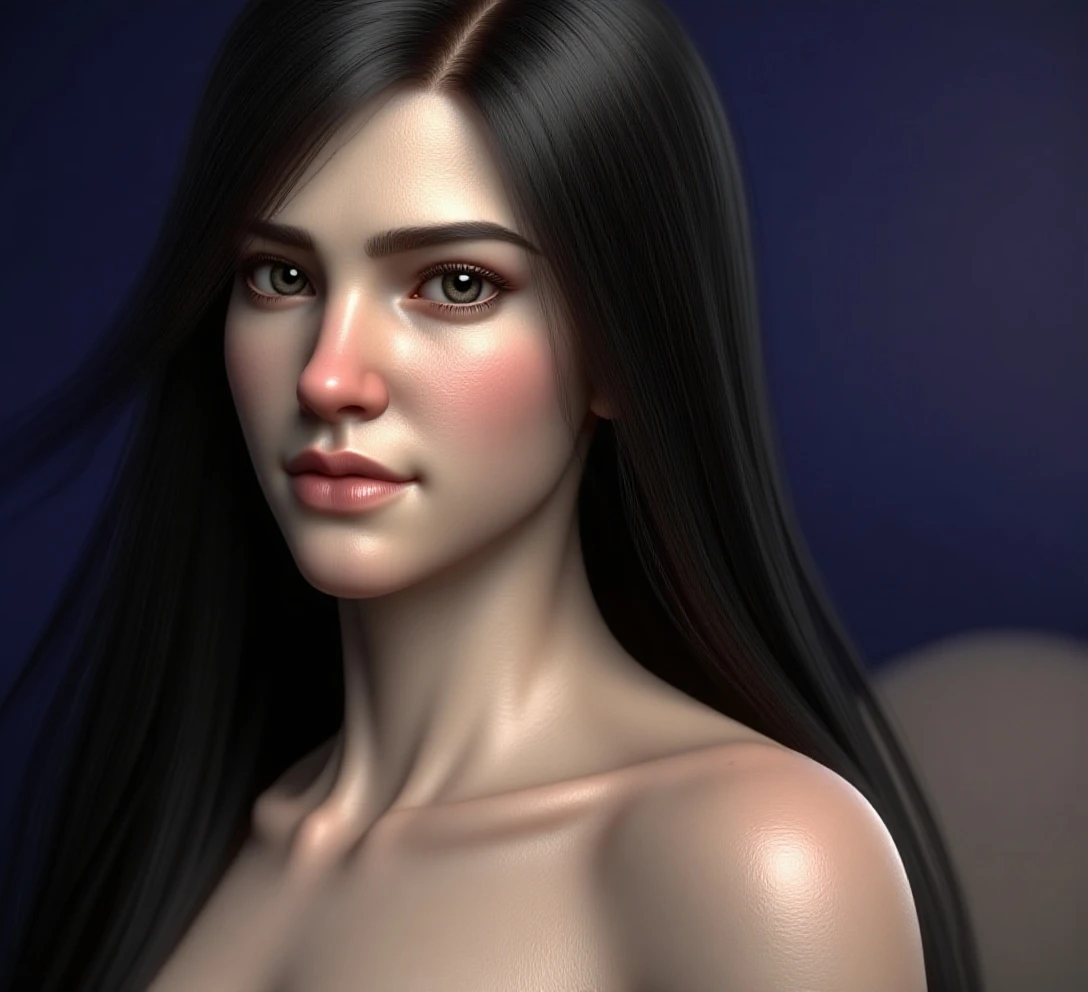 masterpiece, best quality, ultra-detailed, facing the camera head on, intricately detailed hyperdetailed, realistic, sharp features, highly detailed, sharp focus, perfect face, perfect face, perfect symmetrically perfect eyes, perfect full lips, flexible female form, cinematic, film light, hyper detailed, hyper realistic, masterpiece, atmospheric, high resolution, vibrant, dynamic studio lighting, nsfw, ((Dark background)), Sexy face, Facial expressions when receiving pleasure, open mouse, straight Bangs, Big breasts, Exposed cleavage, blue Eyes,black sweater,