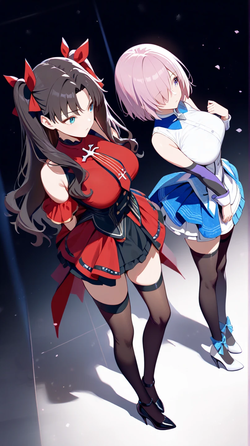 multiple girls, Giantの芸術, 非常に詳細なGiantショット, Giant, short hair, black pantyhose, A maid that is much bigger than a skyscraper, wearing rimless glasses, big breasts, big ass, navy maid uniform, black pantyhose, black shoes, very small metropolis, miniature metropolis, full body description, ＧＴＳ, ギガGiant, Stomping City, crash city, Small town, micro city, maid, 