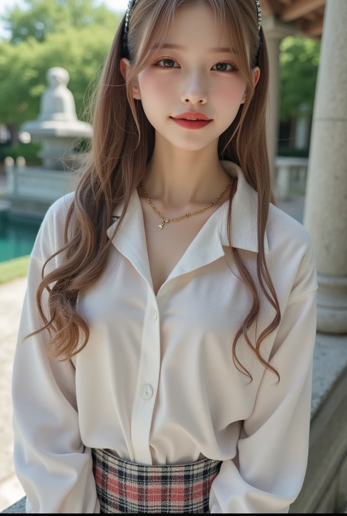 Change only the hair color to golden blonde