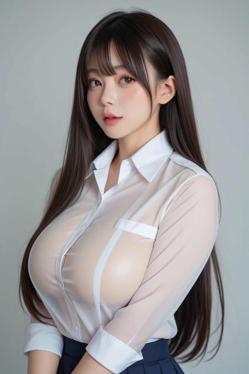 white straitjacket,Big Cleavage,Belly visible