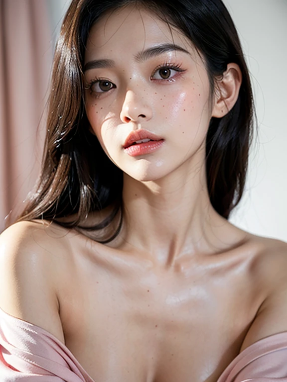 ((Heavy rain in the evening)), wet, korean chinese woman, Pink and purple shirt with open chest and robe., ((half body close up)), Smile and stick out your tongue, stand in the open, Songkran Thai, Chest 34 inches, Half-body picture, Look upขึ้น, hand holding hair, #songkran, city center, Pattaya, in Thailand, ((Small chest)), I held it behind my back., Golden hair, just the bangs, Powder on the face, Patch the dough, There is powder applied to the face., Half-up hairstyle, Zhi Pak, Showing the big front teeth, Broad shoulders, Look up, The body is soaked with sweat., Wet face, ((Glossy face)), ((ผิวGlossy face)), ((Oiled skin))