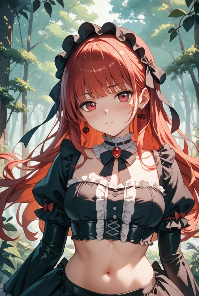 ((tmasterpiece:1.4, Best quality))+, (hyper-detailing)+, (delicate green eyes:1.5)+, (Detailed ears:1.5), (cute girls), (The shirt,black long dress:1.5), Tight white silk, Very long hair, (Blue flowers:1.2), pale-skinned, (white cloth:1.5), (Black Martin boots:1.4), Cities in the sky,Black dead trees around, The halo, Thick fog fills the air,Mechanicalweapon, delicate legs, Red butterfly,Huge celestial bodieorn warrior:1.1), (dawn light:1.2), ), (closeup cleavage:1.1), the only person, bell, dark red colored hair, hair covering one eye, V-shaped eyebrows, Gloom (expressed), from back, from the above, Best quality, A high resolution, high detal, high high quality, 16k