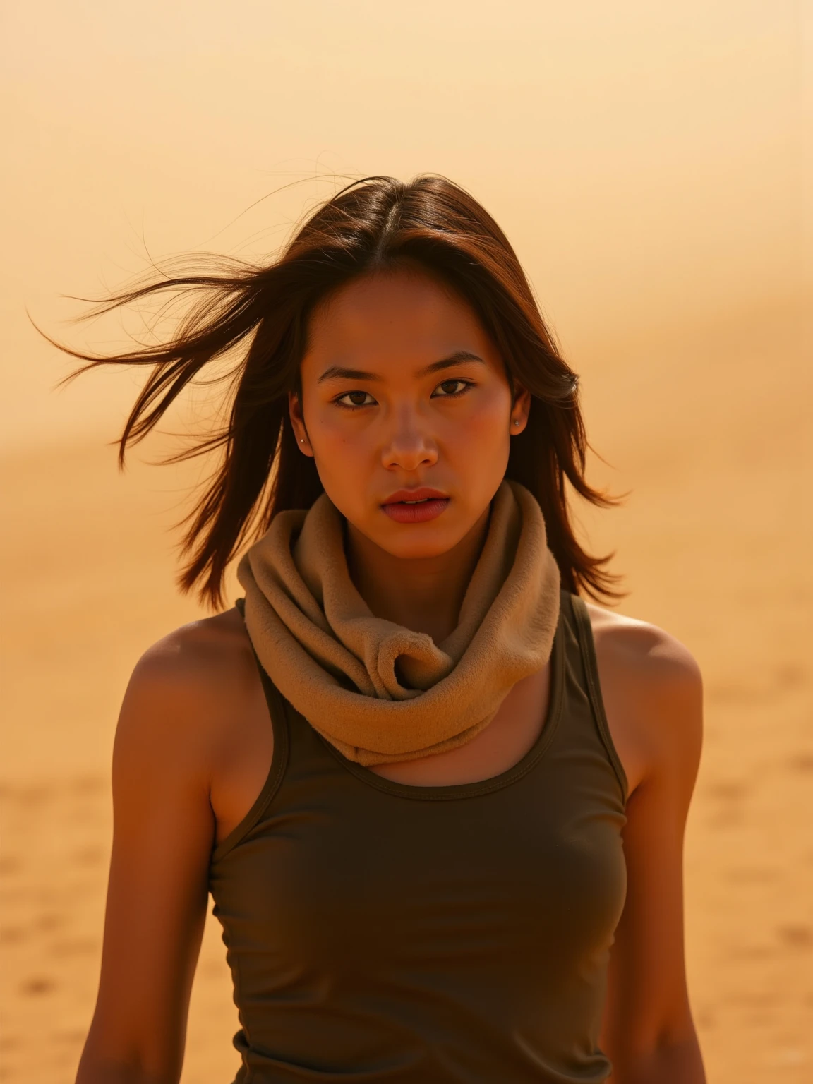 Maria Konopnicka , The image is a digital artwork depicting a female soldier in a desert landscape with a volcanic eruption. Caucasian woman, highly detailed, extremely detailed, photorealistic, high detail, wallpaper award, winning hyper realistic, ultra detailed, high definition, crisp quality, Ultra realistic. RAW photo, high quality, detail, virtual photographer, photo mode, elegant, high detail, digital painting, concept art, HDR, CGI, by Jeremy Lipking, by Katsuhiro Otomo, by Raymond Swanland, by Antonio Manzanedo