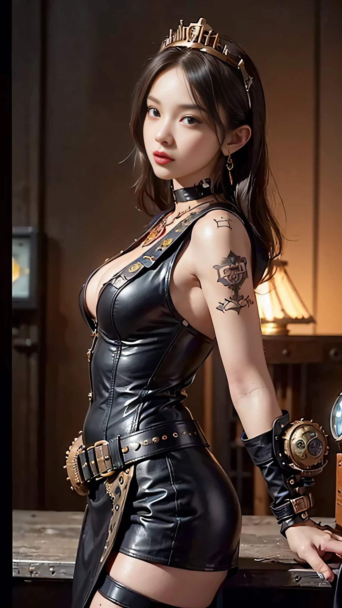(((woman))), (((best qualityer))), (((tmasterpiece))), (((AS-Adult))), A 35-year-old female warrior with a perfect body, Brooklyn Gladiators, (( under boobs )), Simon Beasley, almost naked(Simon Bisley)Urban barbaric style for《heavy metal》MagazineCover, blond hairbl, Minimum clothing, Red and white checkered pattern, armure, Full of tips and rivets, tribal tattoos, (((From the knee up))), Misaligned hair,huge boob