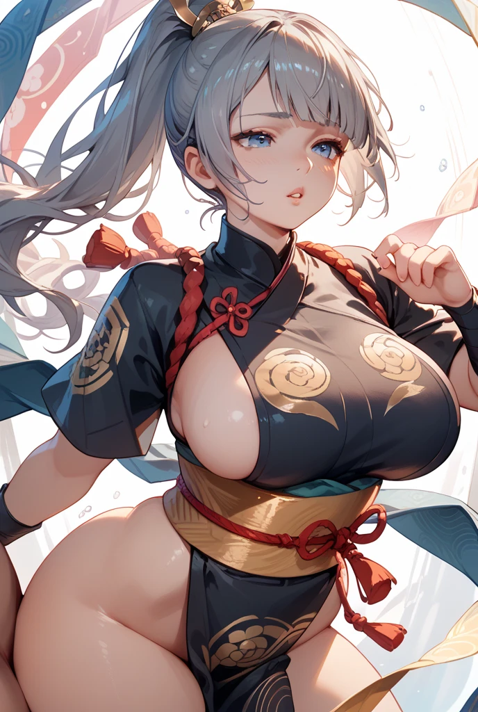 (NSTDA.:1.2), (10, beste-Qualit, master-piece: 1.4), ultra-high resolution, (lifelike, photorealistic portrait: 1.48), 30 years old, A Beautiful Girl, Tall, large boobs, Famous Japanese actors, Blue Eyes, Head tilt, cowboy shot, from the front,My favorite cat ears, looking at the audience, expressionless, Beautiful lake,  Zeiss 150mm F/ 2.8 Hasselblad, In Japanese shrines, Whole body, foot, Ultra-Wide Angle