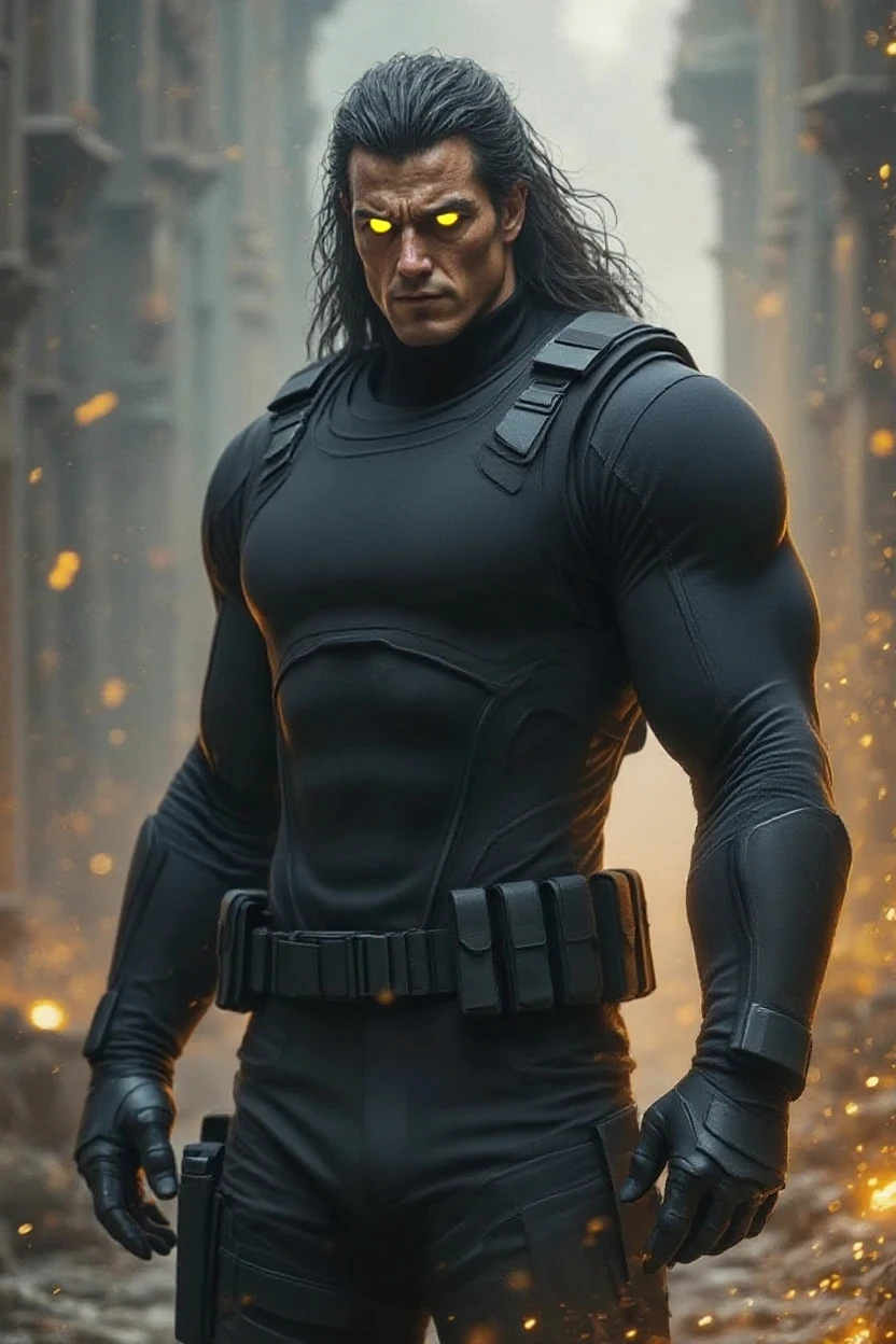 1boy ,solo,Jackie Estacado is typically depicted as a tall, muscular man with long black hair and a somewhat rugged appearance. He is often portrayed wearing a dark suit and a pair of sunglasses. The Darkness itself manifests as dark tendrils that surround Jackie and can be used as weapons or shields. Overall, Jackie Estacado's appearance reflects his dark and imposing nature as the wielder of the Darkness.,Jackie estacado, the darkness (character), two black serpent-like heads with fangs,black tentacles,black tendrils,shaded face,long hair,black hair,black dressed,1boy,handsome male,mtms, witchblade, ,Looking at viewer ,dynamic pose,detailed lighting,high quality ,masterpiece ,absurdes,highres,epic composition,