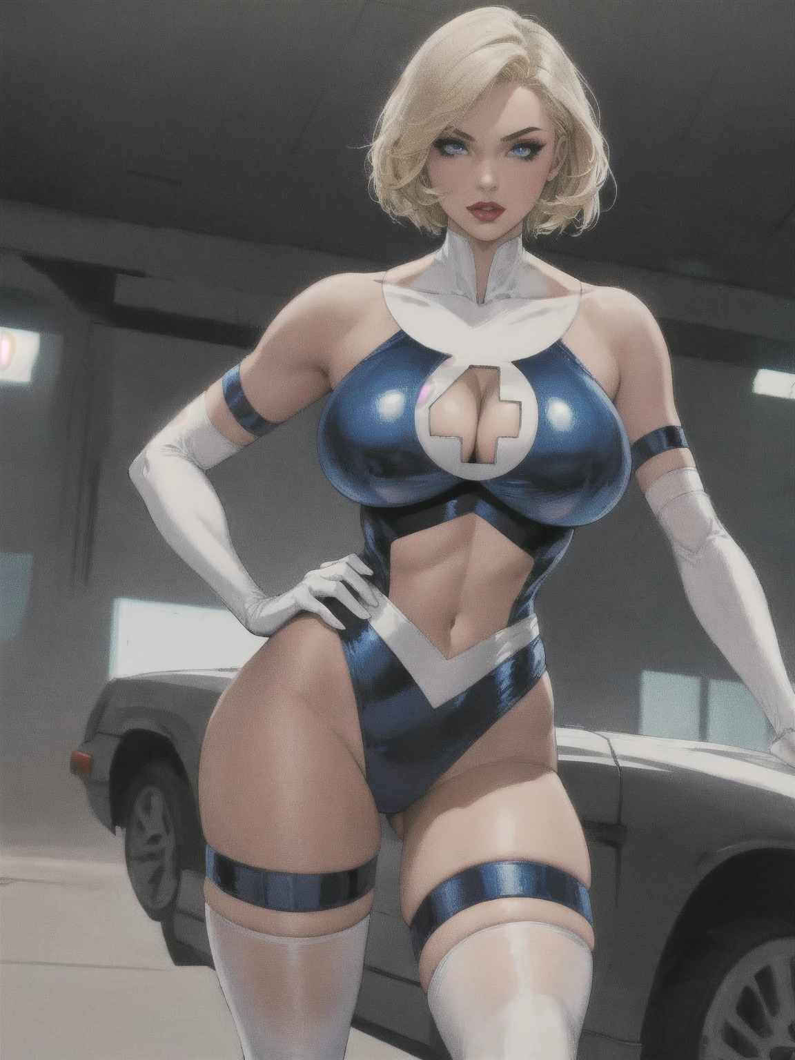 ((masterpiece)),(((best quality))),((character design sheet)),((rough sketch)),((vulgar)),thick thighs,african girl,blond hair,big ,((between breasts)),pussy juice,wearing an Wet sexual nurse uniforms and nurse cap,,milking