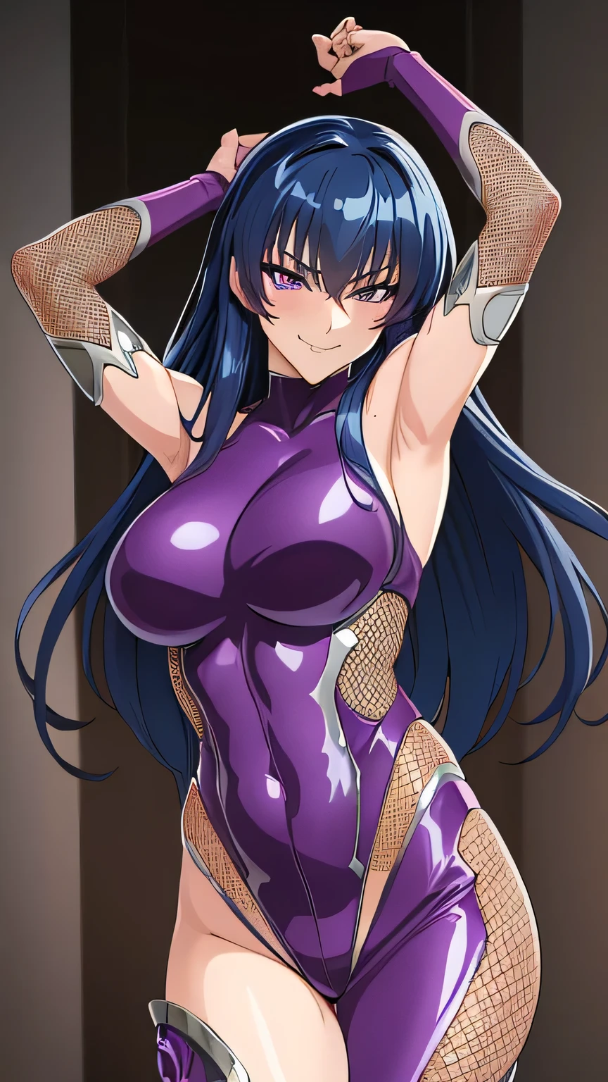 ((masterpiece)),((Highest quality)),High resolution,Extremely detailed CG,Perfect lighting,8k wallpaper, One Girl, (Daitaku Helios \(umamusume\))、Very large breasts、Thick legs、smile、Bodycon、魅惑的なsmile, blush、Wrinkles are frequent, Shiny clothing that reflects light, latex, Perfect fit for your skin