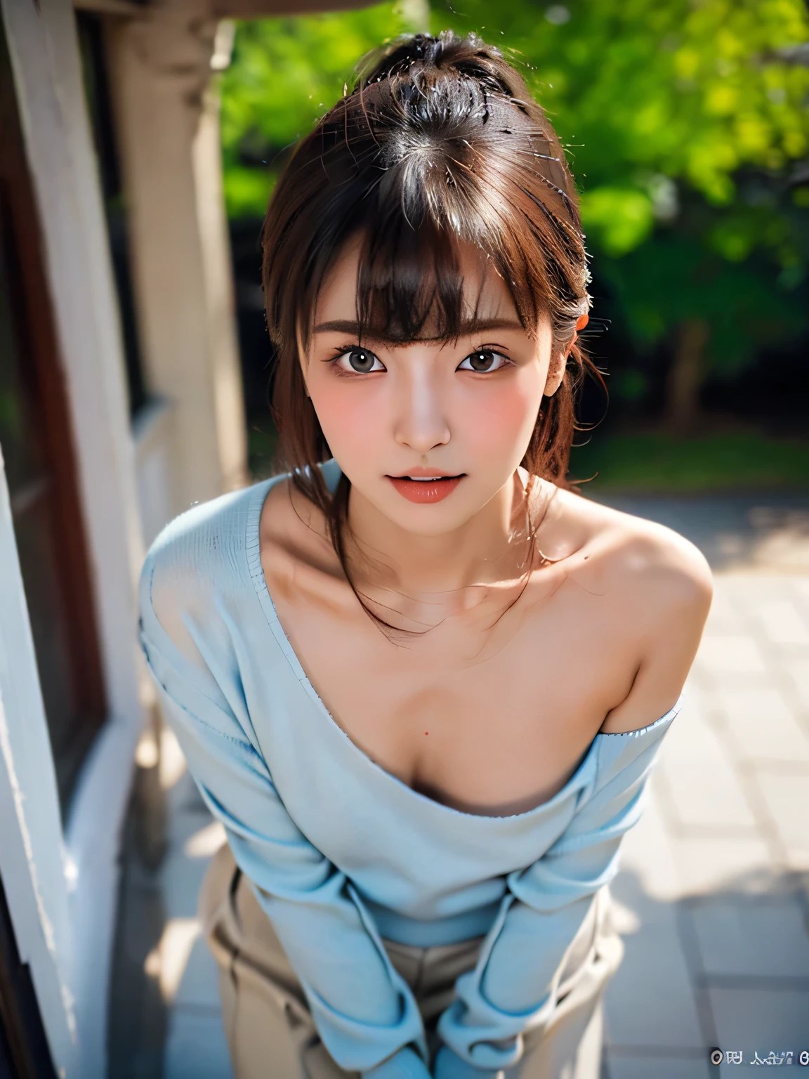Highest quality, Realistic, 8k, High resolution, Full Color, , (()), (1 person), ( woman), ((smile))