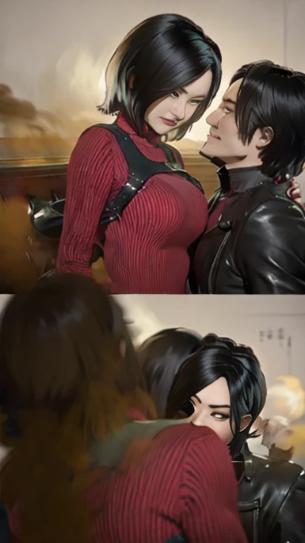 ((top-quality、8K、​masterpiece:1.3) high-res. view from the front. Lara Croft and her boyfriend are embracing each other.  She is Wearing a short skirt. Beautiful face. Perfect ???????. Arms by her side. Heavy ????? G cup size. Greatly augmented ?????. Huge ???????. Her boyfriend, lifts up  the back of her skirt. Greatly augmented ????????. Creating the illusion of a wide, mile deep ???? crack?. Screaming Open mouthed. Standing with her legs together and boyfriend behind her. ?????????, facing the viewer pushing her ????? firmly, back onto her boyfriends ????? ?????, behind her. Equal size ?????. ((Full body shot))