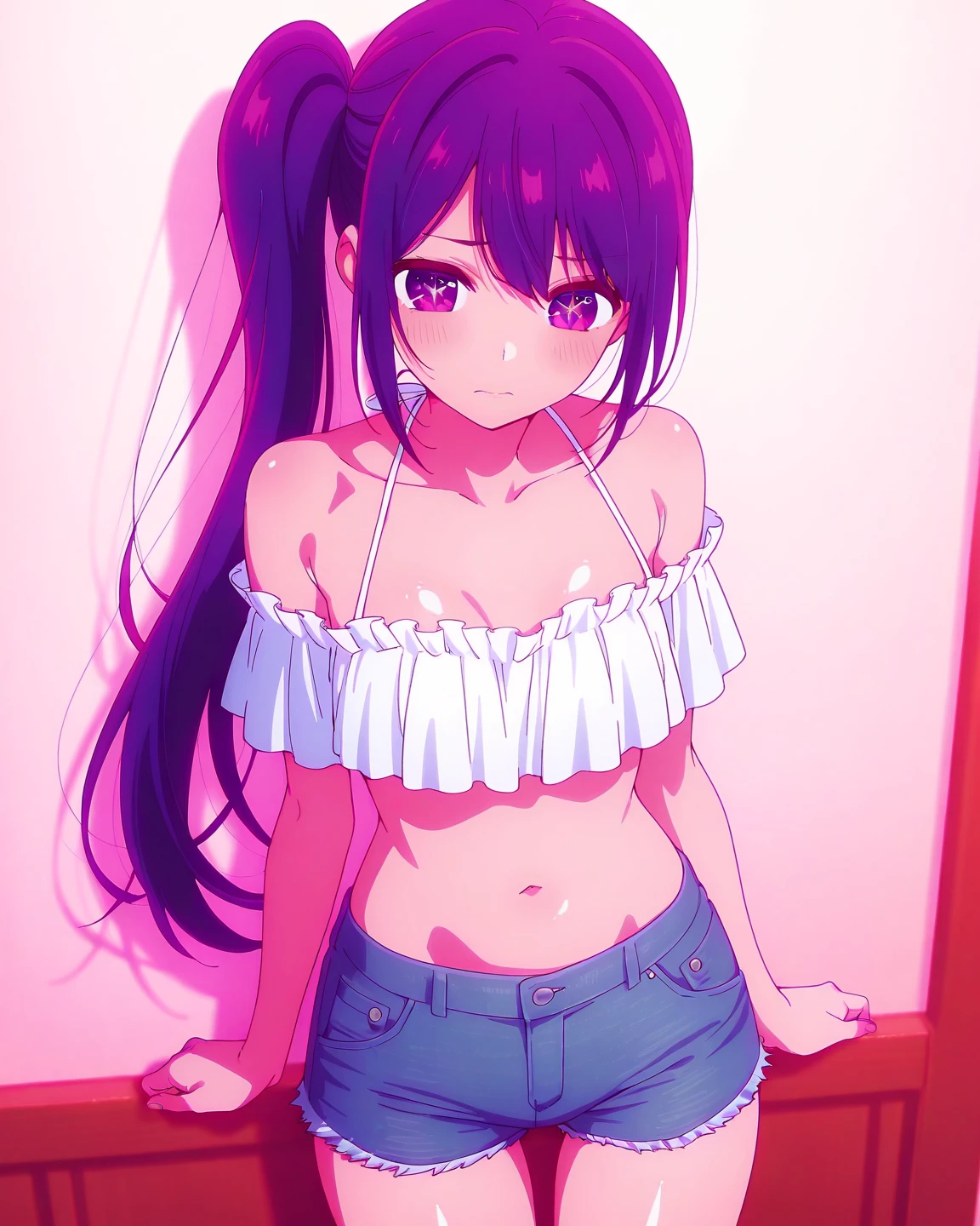 (Incredibly ridiculous absolute resolution:1.5)、(supreme: 1.5)、(top-quality: 1.5)、hight resolution、Ai Hoshino、Purple hair、Five-pointed star in the eye、one delicate naked girl、tits out、cunt、vaginal、Female genitals、blushed face、Iki face、M-shaped legs、Spread your legs wide、Masturbation behavior、Masturbation、Beautiful breasts、huge tit、teats、barechested、nudde、Fluid gushes from the female genitals、Squirting、The whole body is wet with sweat、schools、Classroom、on desk、Vagina opens wide、low angles、lowerbody、Emphasis on female genitalia、pubick hair、hair growing around female genitals、bristle